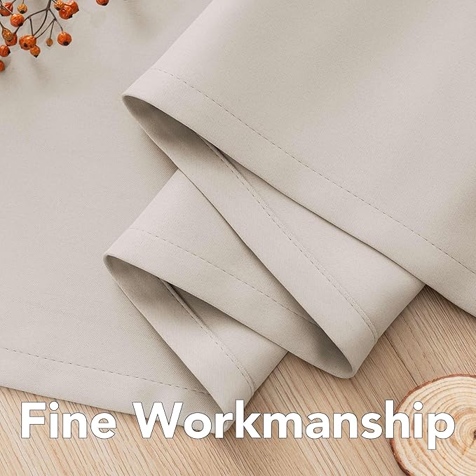 H.VERSAILTEX Thermal Insulated Blackout Window Panels Microfiber Formaldehyde-Free Kids Curtains for Holiday Season Home Decoration,Grommet Top,52 by 96 - Inch - Natural - Set of 2-HomvellaHome