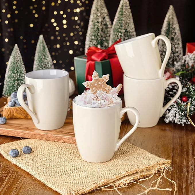 GBHOME 16oz Coffee Mugs Set of 6, Large Ceramic Coffee Mugs for Man, Woman, Dad, Mom, Modern Coffee Mugs Set with handle for Tea/Latte/Cappuccino/Milk/Cocoa. Dishwasher&Microwave Safe,Beige-HomvellaHome