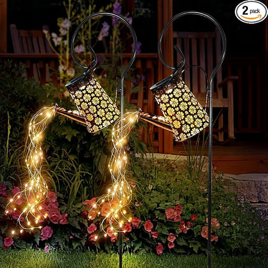 2 Pack Solar Watering Can with Lights,Solar Outdoor Garden Decor Waterproof Hanging Lantern Landscape Lights Outside Decorations for Yard Lawn Patio Gardening Gifts.-HomvellaHome