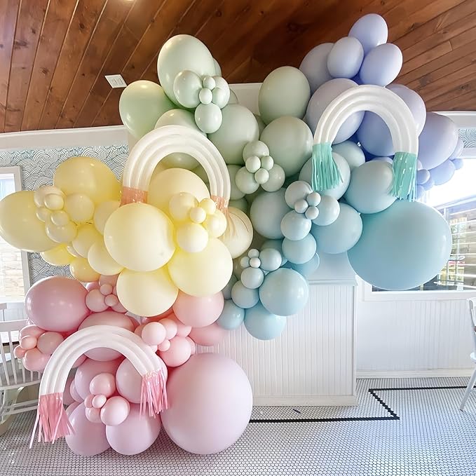130pcs Pastel Balloons Different Sizes 18" 12" 10" 5" Macaron Latex Balloon Garland Arch Kit for Birthday Easter Baby Shower Graduation Wedding Gender Reveal Anniversary Party Decorations-HomvellaHome