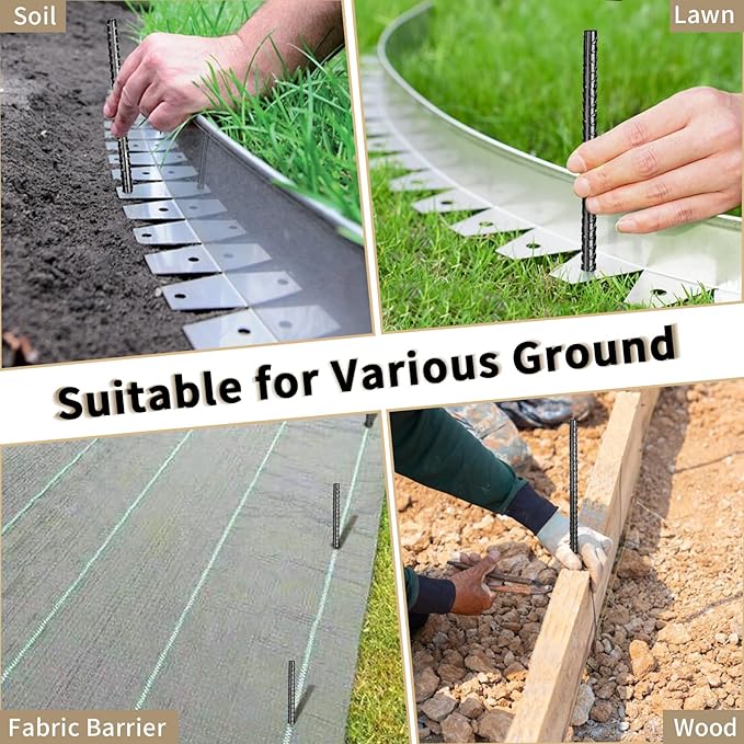 16 inches Rebar Stakes 18-Pack Heavy Duty Ground Stakes Rebar Spikes Garden Stakes Metal Steel Stake for Concrete and Timber Straight Black-HomvellaHome