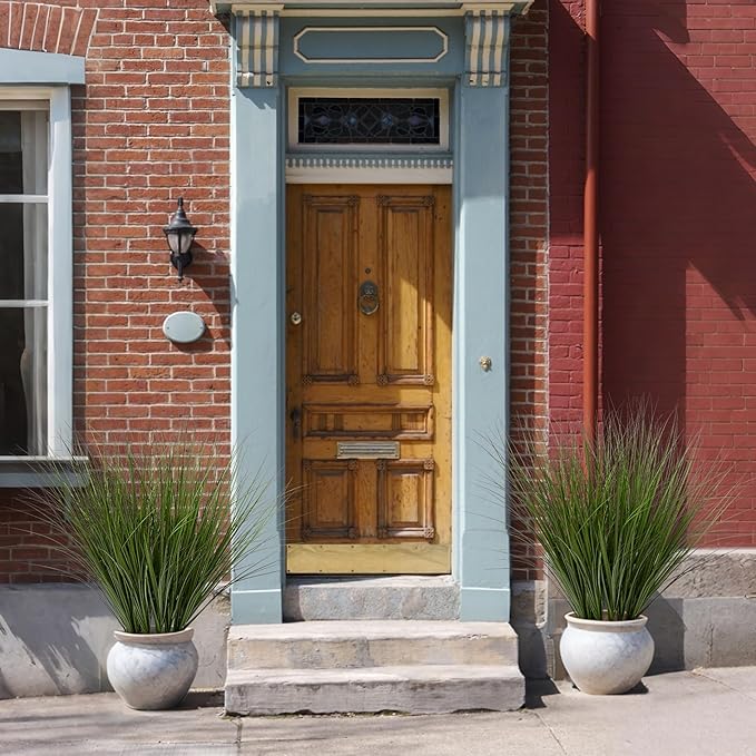 12PCS Fake Plants Artificial Wheat Grass Greenery Plastic Plants Fake Grass Artificial Plants for Outdoor Decor Artificial Grass Plant with Greenery Stems for Indoor Home Decoration 26.4"-HomvellaHome