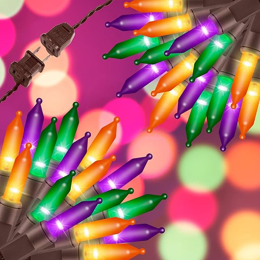 150LIGHTS Orange Purple and Green Extra-Bright with End Connectors Halloween Decorative Lights 9.72m UL Certified Mini String Light Set Waterproof for Halloween Home Garden Tree Party Patio-HomvellaHome