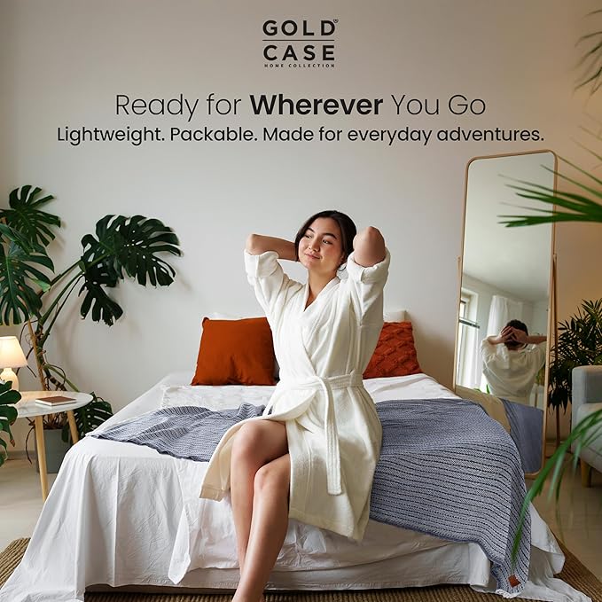 Gold Case Throw Blanket for Couch – 100% Recycled Turkish Cotton Blankets & Throws – Elegant Decorative Throw Blankets for Living Room Sofa – Woven Throws for Couch – Vintage Pink – 60x80-HomvellaHome