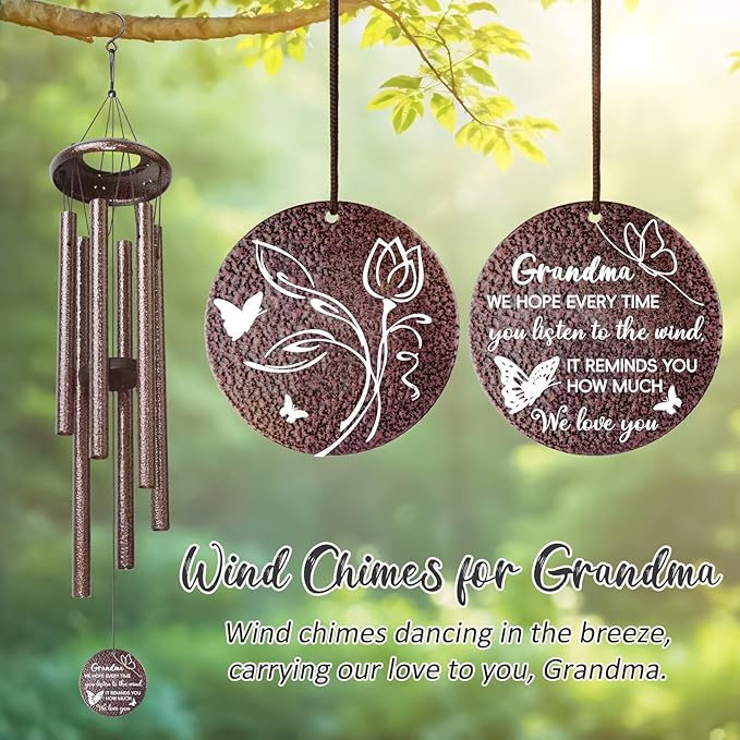 Gifts for Grandma, 25''Wind Chimes, Grandma Birthday Gifts for Grandmother from Granddaughter Grandson Grandkids, Mothers Day, Thanksgiving, Christmas Day Gift Ideas for Love Rreminder-HomvellaHome