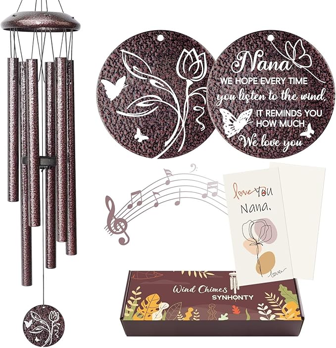 Gifts for Nana, 25''Wind Chimes, Birthday Gift for Nana from Grandkids, Mothers Day, Thanksgiving, Christmas Day Gifts Ideas for Love Reminder-HomvellaHome