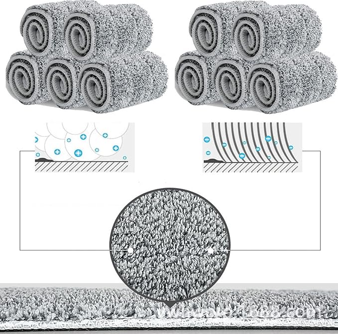 10 Pack 13 * 4.9" Generic Mop Pads Mop Head Refill Washable Wet/Dry Mops Flat Compatible with Most 11-13" Hook and Loop (Velcro) Flat Mops.System Floor Care System (10 Pack 13 * 4.9")-HomvellaHome