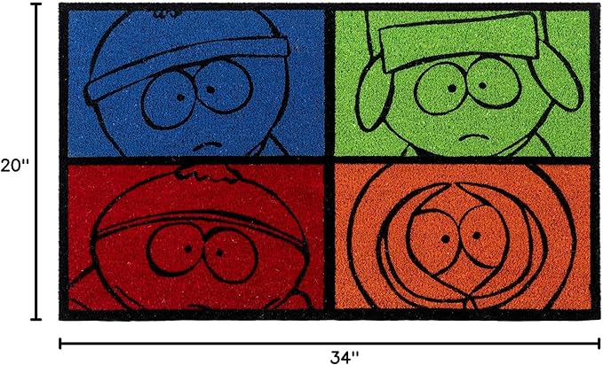Gertmenian Coir Doormat - 2x3 Welcome Mat (2-Pack), Ideal for High Traffic Areas in Front Door, Garage, Entryway - South Park Gang/South Park Blocks, 80010-HomvellaHome
