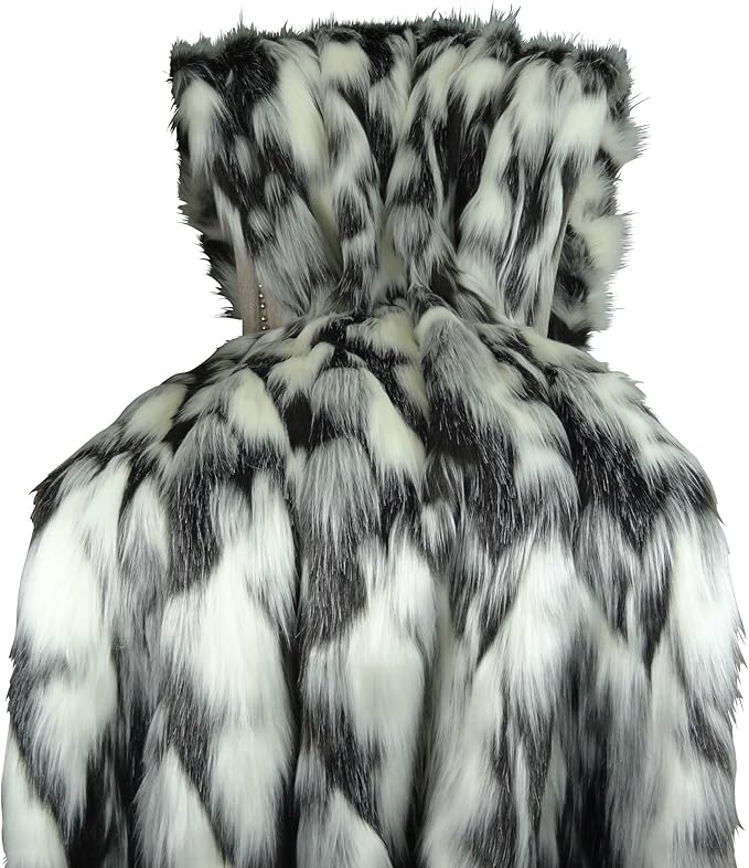 Gray Black White Faux Fur Oversized Blanket and Bedspread - Tibet Fox Fur - Gray Black White Luxury Faux Fur - Soft Faux Fur Blankets, Bedspreads and Throws, Handmade in USA, 16438-HomvellaHome