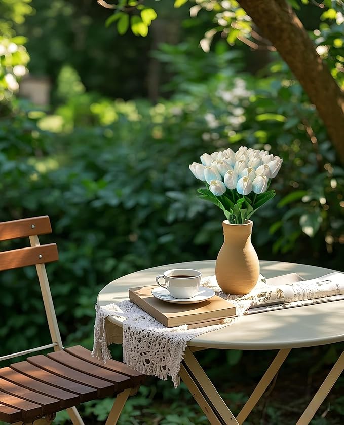 15 Pcs Fake Tulips Artificial Flowers Real Touch PU Faux Flowers Tulip Stems for Wedding Bouquet Floral Arrangement Home Party Office Decorations Mother's Day-HomvellaHome