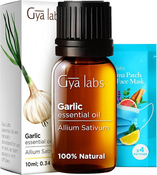 Gya Labs Garlic Essential Oil for Diffuser - 0.34 Fl Oz - 100% Pure Natural Garlic Oil for Skin, Hair, Candle Making Scent-HomvellaHome