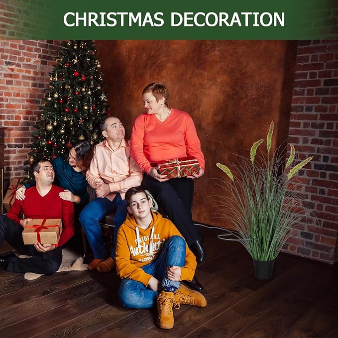 Green Onions Fake Plants,Artificial Plants Indoor, Fake Grass Decor Green Plant Fake Outdoor Flowers Fake Succulents,Artificial Tall Grass Plants with Pots House Decorative(36“ 1 Pack)-HomvellaHome