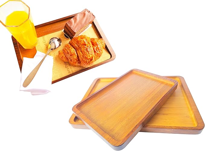 Bamboo Serving Tray – Two Sizes for Breakfast, Tea, Coffee & Snacks – Eco-Friendly Wooden Tray for Bed, Kitchen, Coffee Table, or Decorative Use-HomvellaHome
