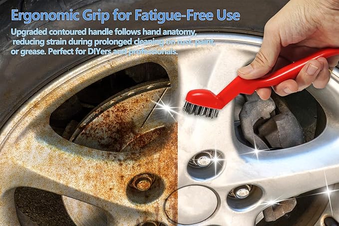 GOLDEN SMILE 3-Pack Heavy-Duty Stainless Steel Wire Brushes – 7" Ultra-Stiff 5x29 Grid (40% Denser Bristles) – Resists Bending, Rust & Grime Blaster for Industrial Cleaning-HomvellaHome