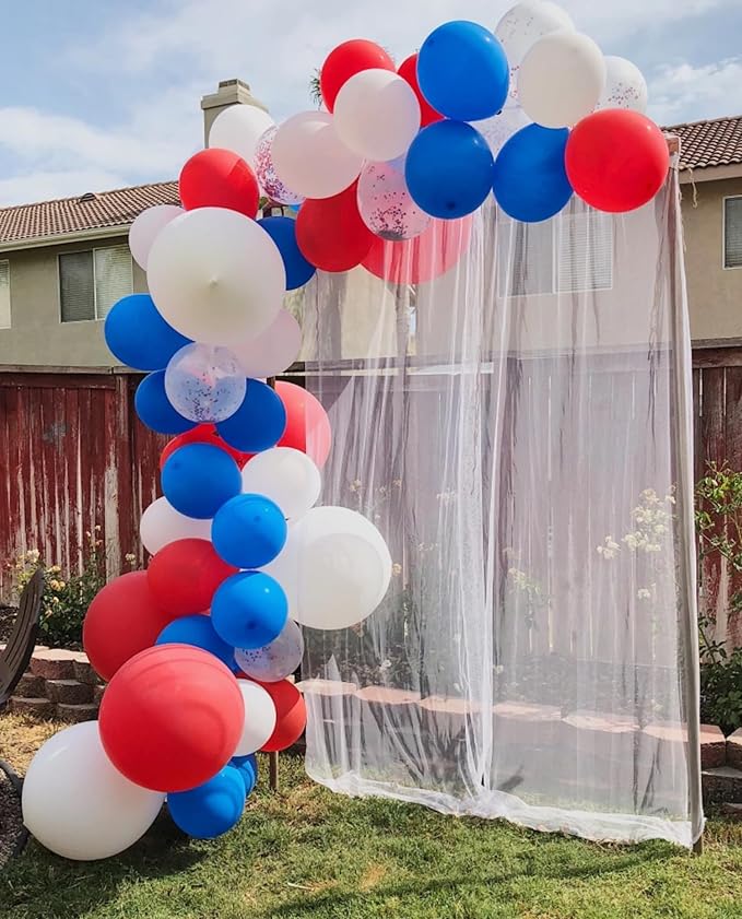 130pcs Red White Blue Balloons Different Sizes 18" 12" 10" 5" Party Latex Balloons for Birthday Graduation 4th of July Independence Day Anniversary New Year Holiday Party Decorations-HomvellaHome
