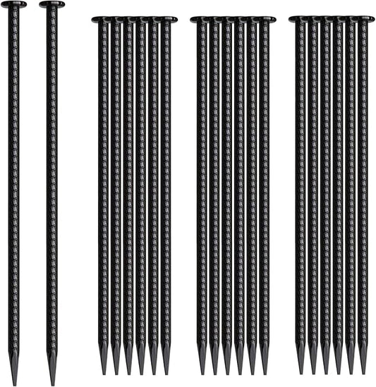16 Inch Rebar Stakes 20 Pack Heavy Duty Ground Anchors 1/2 Inch Diameter Galvanized Steel Asphalt Anchoring Metal Spikes for Speed Bump, Parking Curb and Camping Tent-HomvellaHome