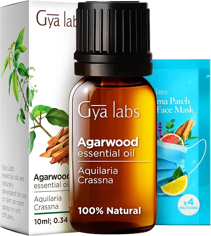 Gya Labs Agarwood Essential Oils for Diffusers - 0.34 Fl Oz - 100% Pure Natural Agarwood Oils for Skin, Massage Candle Making Scent-HomvellaHome