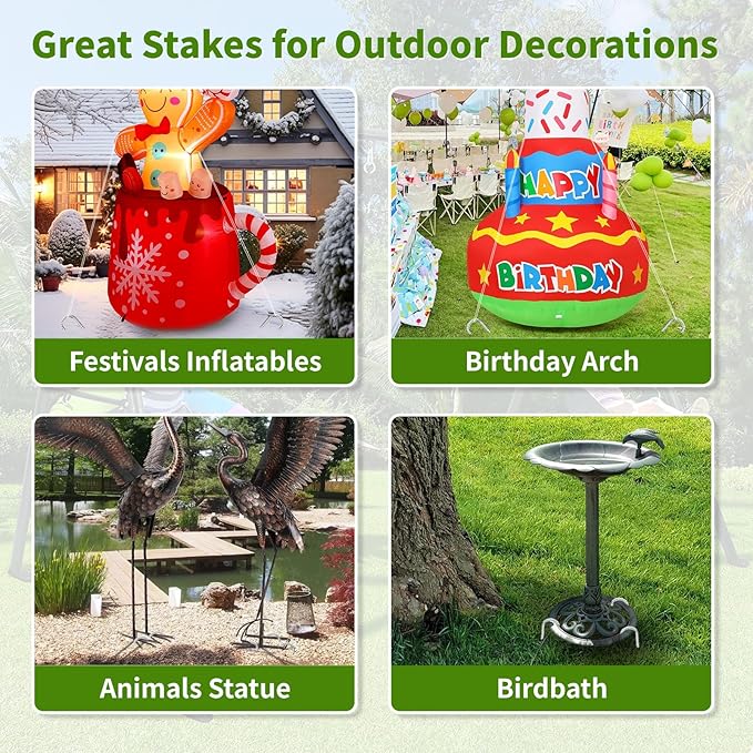 12 Inch Ground Stakes Heavy Duty J Hook 60-Pack Metal Spikes Galvanized Ground Hooks Anchors Rebar Ground Stakes for Fence Tent Gazbo Bounce House and Outdoor Decorations Inflatables-HomvellaHome