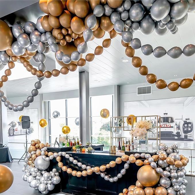 Gold Quick Link Balloons, 60PCS Linking for Balloon Wall Arch Chains, 6inch Linkable for Wedding Birthday Baby Shower Engagement Graduation Party Decorations-HomvellaHome