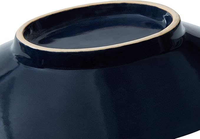 Oval Ceramic Decorative Bowl, Key Dish for Entryway Table, Small Home Decor Accent, Trinket Tray for Office Home Decor Gift (10'' Starrysky Blue with Glaze Layer)-HomvellaHome