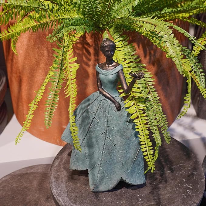 Guichifun Fairy Statue Collection Home Decoration - Leaf Angel Girls with Dragonfly Resin Home Decor for Outside or Inside Rustic Garden Outdoor Yard Decorations Figurines Gift 7.4 x 5.25 x 12 Inch-HomvellaHome