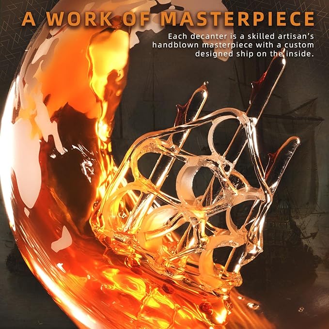 Gifts for Men Dad Husband Christmas, Whiskey Globr Decanter Set with 4 Etched Globe Glasses, Unique Anniversary Birthday Gifts for Brother Boyfriend, Cool Stocking Stuffers Bourbon Whikey Gifts-HomvellaHome