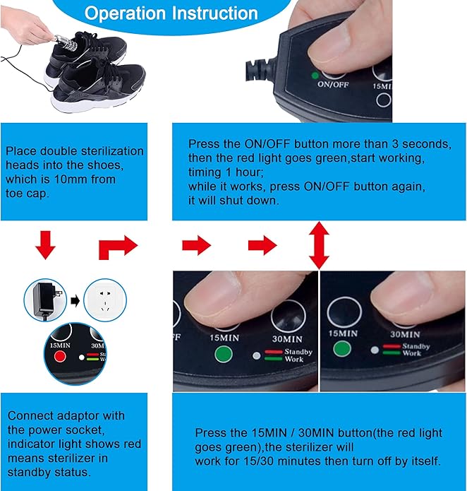 H&B Luxuries Shoe Sanitizer, Boot Dryer for Work Boots with Smart 3-Mode Timer - Shoe Deodorizer, Shoe Dryer for Odor Eliminator & Footwear Hygiene System | Gentle Airflow Tech-HomvellaHome
