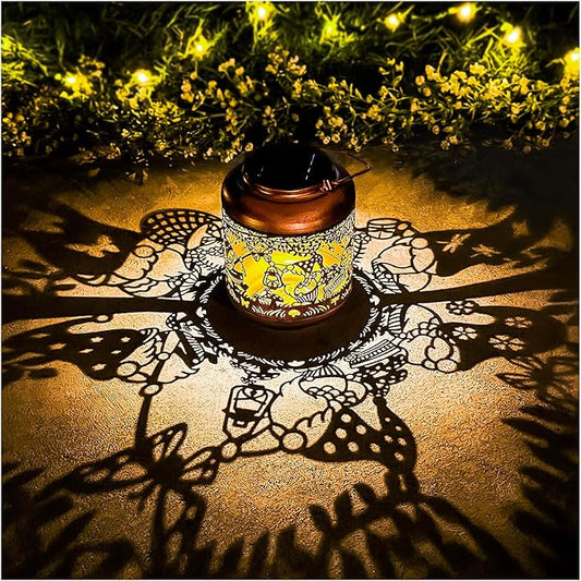 Gnomes Solar Lanterns Outdoor Waterproof,Hanging Solar Lights Gnome Gifts for Women Metal LED Decorative Light for Yard,Patio,Lawn,Tabletop,Pathway,Landscape,Garden Gnomes Decor-HomvellaHome