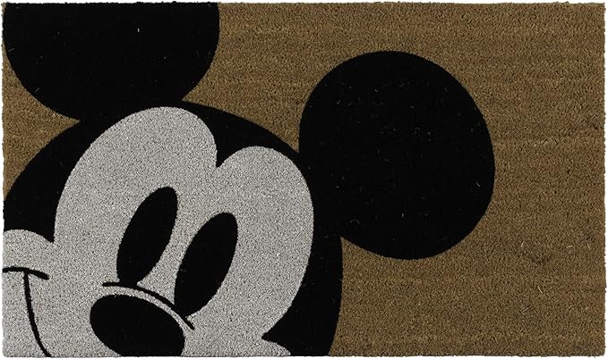 Gertmenian Disney Mickey Mouse Coir Doormat - 2x3 Welcome Mat (2-Pack), Ideal for High Traffic Areas in Front Door, Garage, Entryway - Love/Hello, 47533-HomvellaHome