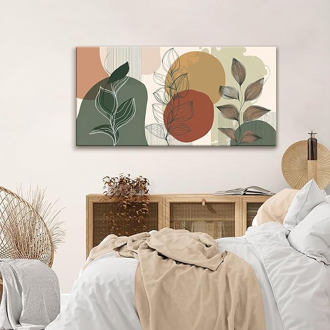 Tsomzxng Abstract Boho Wall Art Century Modern Canvas Art Wall Decor Artwork Abstract Wall Decor Modern Minimalist Canvas Painting Prints Wall Picture For Bedroom Bathroom Office Wall Artwork 20"X40"-HomvellaHome