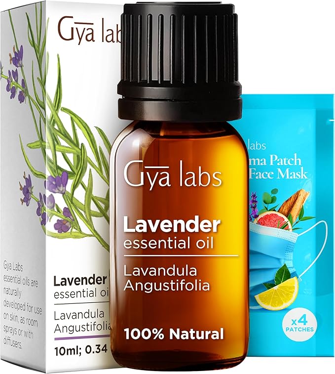 Gya Labs Lavender Essential Oil for Diffuser - 0.34 Fl Oz - 100% Pure Natural Lavender Oil for Skin, Hair, Massage, Aromatherapy & Candle Making Scent-HomvellaHome