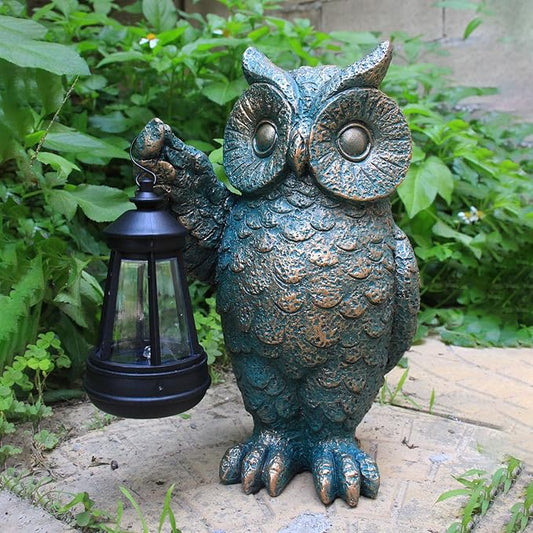Garden Statues Outdoor, owl Figurines Decorated with Solar Lights, Unique Christmas Birthday Gifts for Moms, Grandmas, Women, Wives, Sisters-HomvellaHome