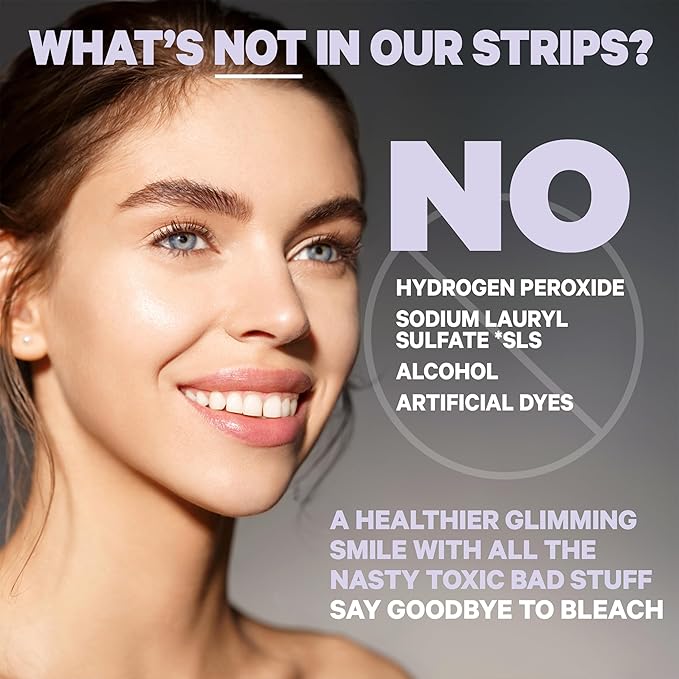 Glim Professional Teeth Whitening Strips| 42 Strips (21 Treatments), Hydrogen-Free, Peroxide-Free, Non-Toxic, Dentist Recommended, Sensitivity Free - Vegan & Cruelty Free - (Mint)-HomvellaHome