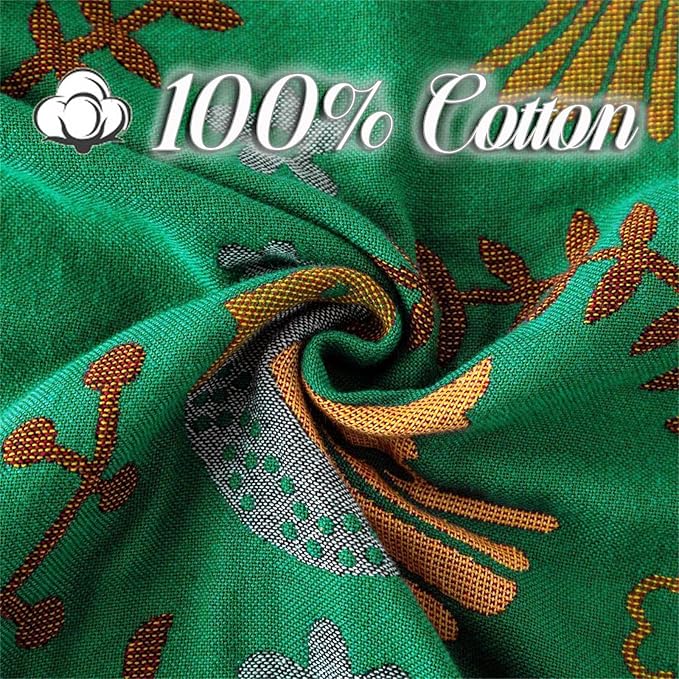 Green Summer Blanket 60''x 80'' Boho Throw Blankets for Couch Bed Chair,100% Cotton Quilts Christmas Warm Soft Blanket Muslin Bed Blankets Farmhouse Decoration-HomvellaHome