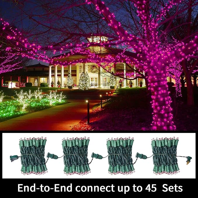100 Count Pink - 21.6FT LED String Lights, Mini LED Lights for Indoor/Outdoor Home Holiday Party Wedding Independence Day Decoration-HomvellaHome
