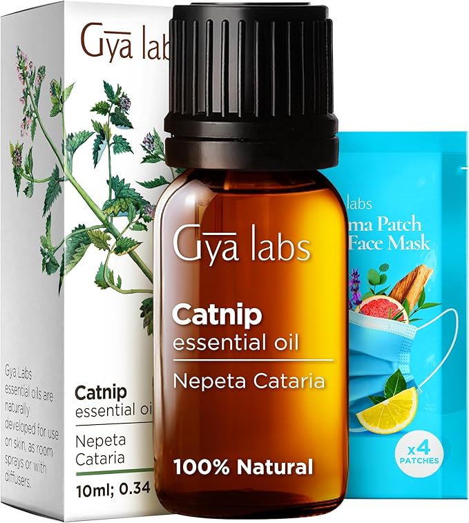 Gya Labs Catnip Essential Oil for Skin - 0.34 Fl Oz - 100% Pure Natural Catnip Oil for Diffuser, Massage & Candle Making Scent-HomvellaHome