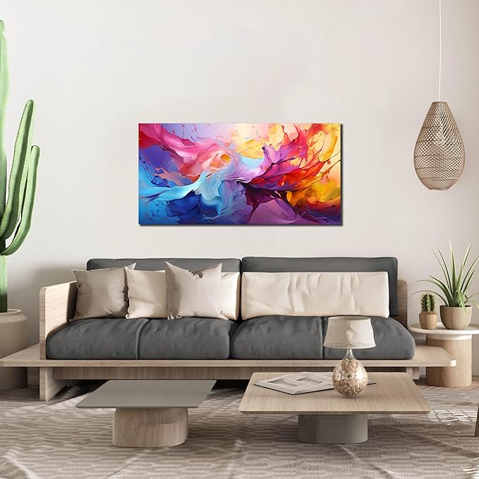 GUGIKA Abstract Wall Art for Living Room, Colorful Canvas Wall-Art for Bedroom, Print Paintings, Size 20x40 Inches-HomvellaHome