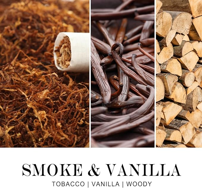 2 Pack Smoke & Vanilla Candle | Candles for Men - Masculine Candle, Soy Candles for Home Scented - Gifts for Men, Home Fragrance Gifts - Each of 7oz-HomvellaHome