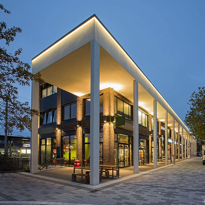 GZBtech Flexible LED Neon Rope Lights 100FT,AC 110-120V Waterproof Strip Light, 120 LEDs/M Cuttable Connectable Neon Lighting for Indoor Outdoor Home Decor/Commercial Building Use-Warm White 30M-HomvellaHome