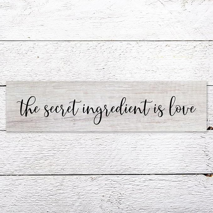Generic Funny Wood Sign The Secret Ingredient is Love Rustic Wooden Hanging Sign Home Farmhouse Kitchen Wall Decoration 16 x 4 Inch-HomvellaHome
