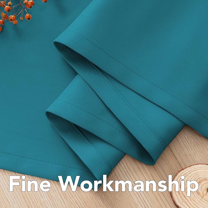 H.VERSAILTEX Thermal Insulated Blackout Curtains Innovated Microfiber Formaldehyde-Free Window Panels for Nursery, Grommet,52 by 84 - Inch - Turquoise Blue - Set of 2-HomvellaHome