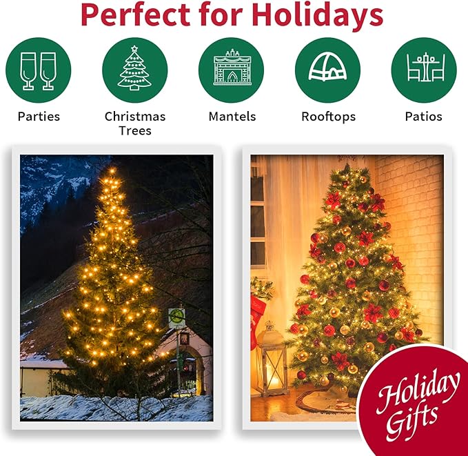 100 Count Yellow - String Lights - 21.6FT LED Christmas Lights, Mini led Lights for Indoor Outdoor Home Holiday Party Wedding Independence Day Decoration-HomvellaHome