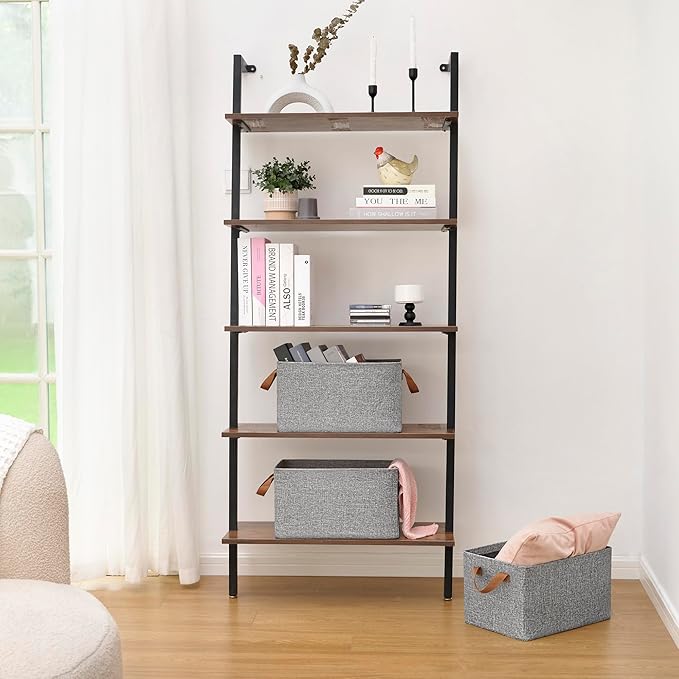 GRANNY SAYS Storage Baskets for Shelves, Closet Organizer Bins, Clothes Storage Bins with Metal Frame, Large Baskets for Organizing and Storage, Collapsible, Gray, 2-Pack-HomvellaHome