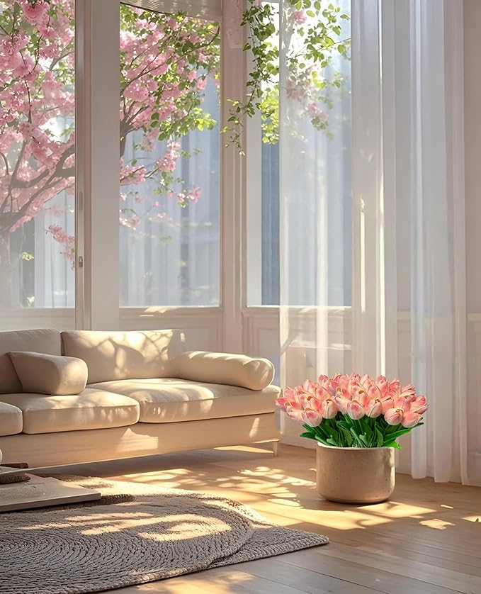 15pcs Real Touch Tulips PU Artificial Flowers Fake Tulips Flowers for Arrangement Wedding Party Easter Spring Home Dining Room Office Decoration-HomvellaHome
