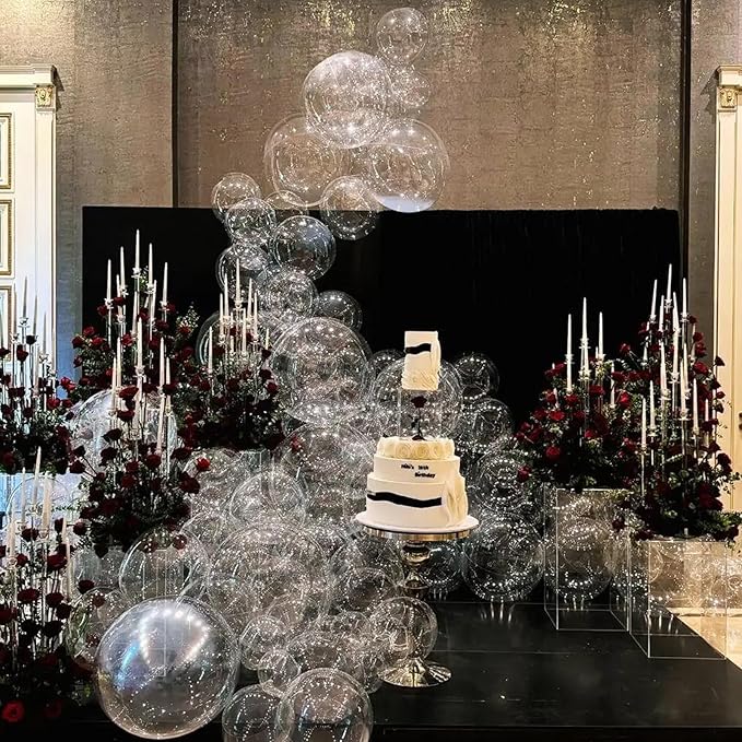 130pcs Clear Balloons Different Sizes 18" 12" 10" 5" Transparent Latex Balloon Garland Arch Kit for Birthday Baby Shower Graduation Wedding Gender Reveal Anniversary Party Decorations-HomvellaHome