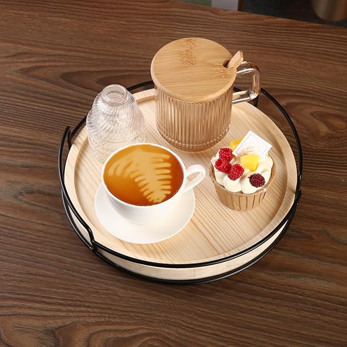 10" Wooden Lazy Susan,Round Wooden Lazy Susan Organization for Dining Table,Storage for Dining Table,Home Decor,Spices Organizer,1PC-HomvellaHome