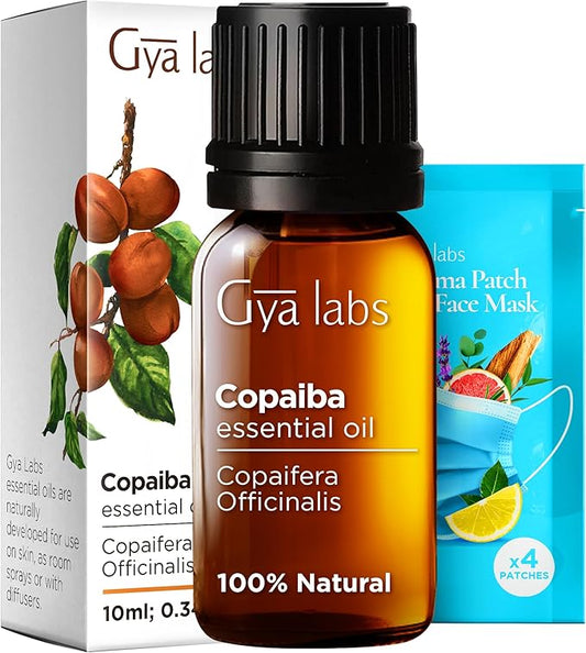 Gya Labs Copaiba Essential Oil for Diffusers - 0.34 Fl Oz - 100% Pure Natural Copaiba Oil for Skin, Self-Care Rituals, Body Comfort Fragrances & Candle Making Scent-HomvellaHome