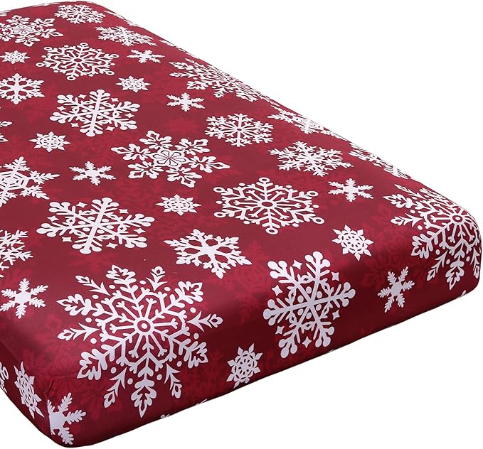 H.VERSAILTEX Christmas Sofa Slipcover Fleece Stretch Chaise Cover Sectional Couch Covers for L Shaped Sofa Both Left/Right Snowflakes Sofa Cover for Christmas (1 Piece Chaise Cover, Snowflakes)-HomvellaHome