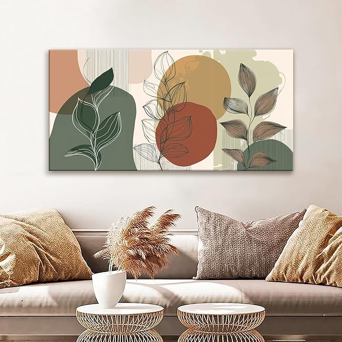 Tsomzxng Abstract Boho Wall Art Century Modern Canvas Art Wall Decor Artwork Abstract Wall Decor Modern Minimalist Canvas Painting Prints Wall Picture For Bedroom Bathroom Office Wall Artwork 20"X40"-HomvellaHome