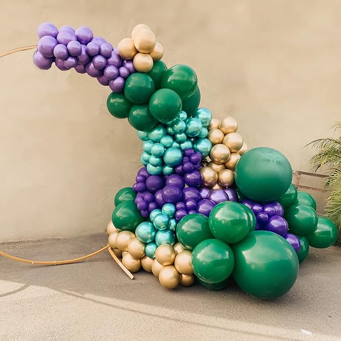 130pcs Dark Green Balloons Different Sizes 18" 12" 10" 5" Hunter Green Balloons for Birthday Dinosaur Baby Shower St. Patrick's Day Summer Jungle Forest Safari Party Decorations-HomvellaHome